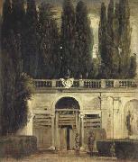 Diego Velazquez La Villa Medicis a Rome (deux hommes a l'entree de la grotte) (df02) oil painting